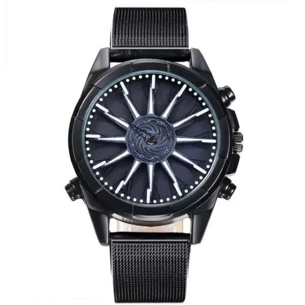 New Fashion Hot Sell Men's Watch 360 Degree Rotating Wheel Rim Dial Leather Strap Waterproof Sport Quartz Watch Cool Clock - Image 3