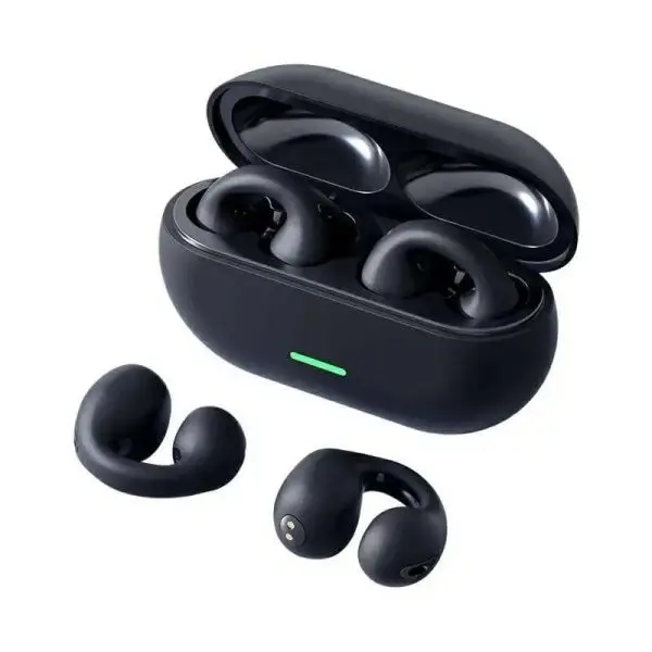 Bluetooth Headset 5.3 Wireless Bone Conduction Headphones Clip Ear Music Noise Canceling HD Call Sports Gaming Earphone