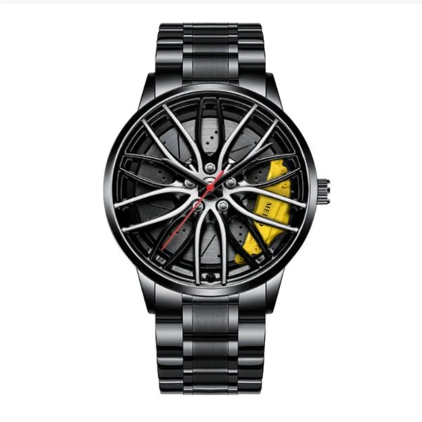 Car Watches for Men Stainless Steel Quartz Wrist Watch Sports Men Watches with Car Wheel Rim Hub Design Reloj Hombre - Image 2