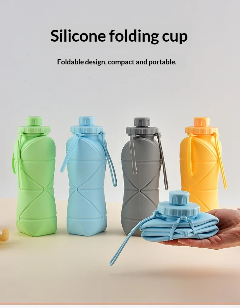 600ml Silicone Foldable Water Bottle For Travelling - Image 2