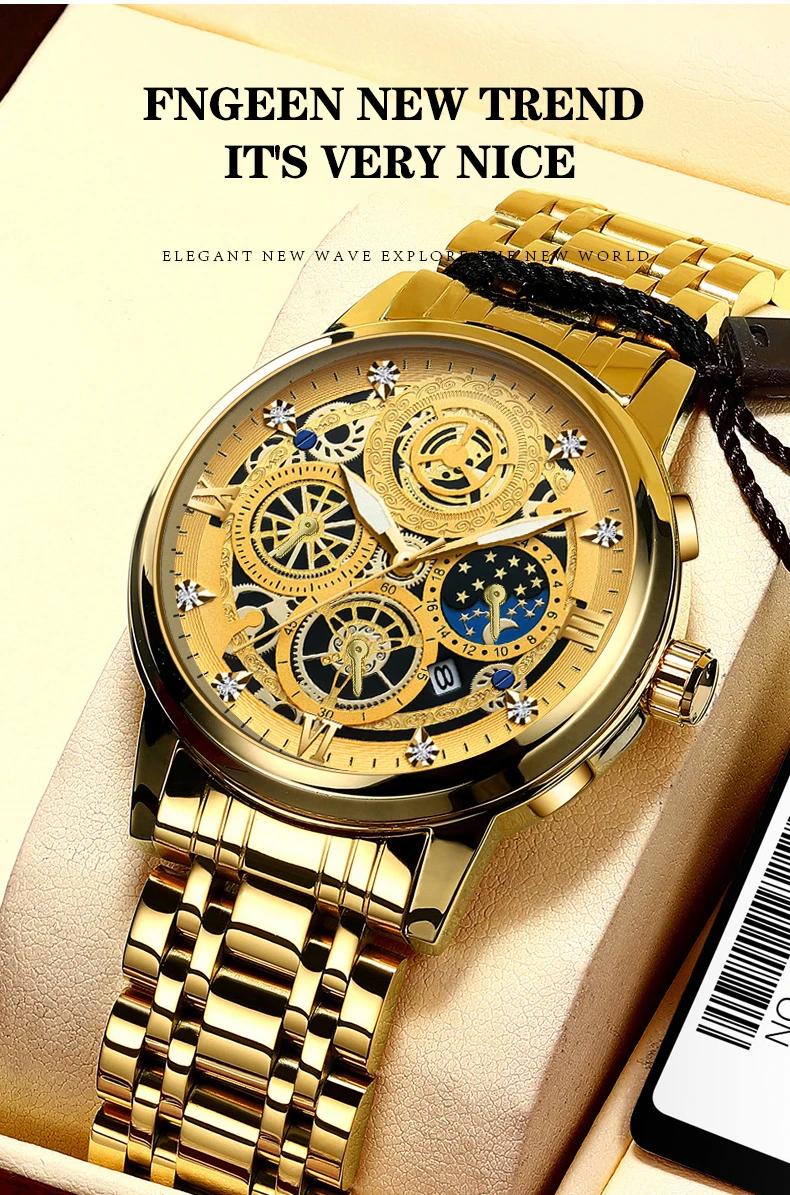 BINDBOND Luxury Fashion Quartz Wristwacth For Mens - Image 4